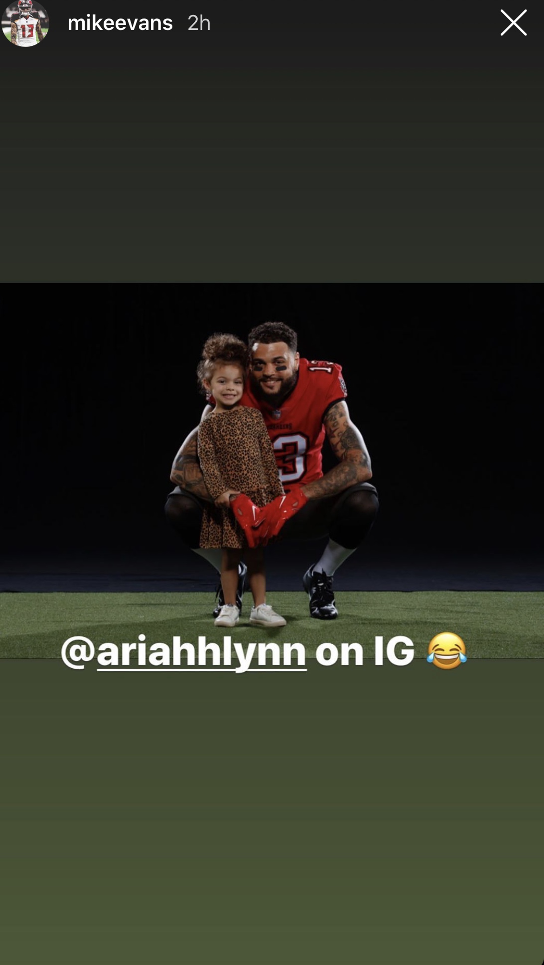 Mike Evans wishes his daughter a happy birthday on Instagram