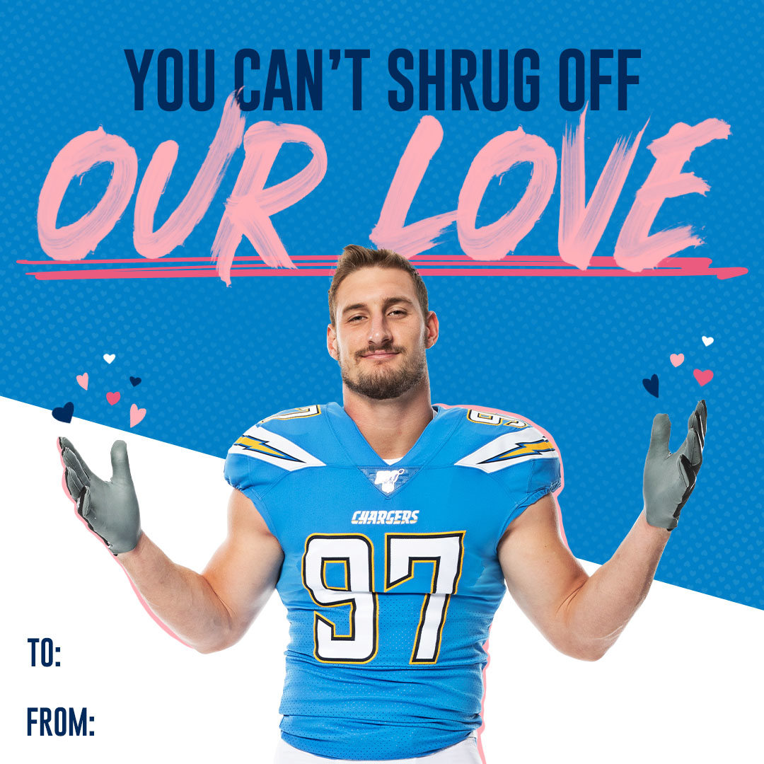 12 Chargers-related Valentine's Day cards