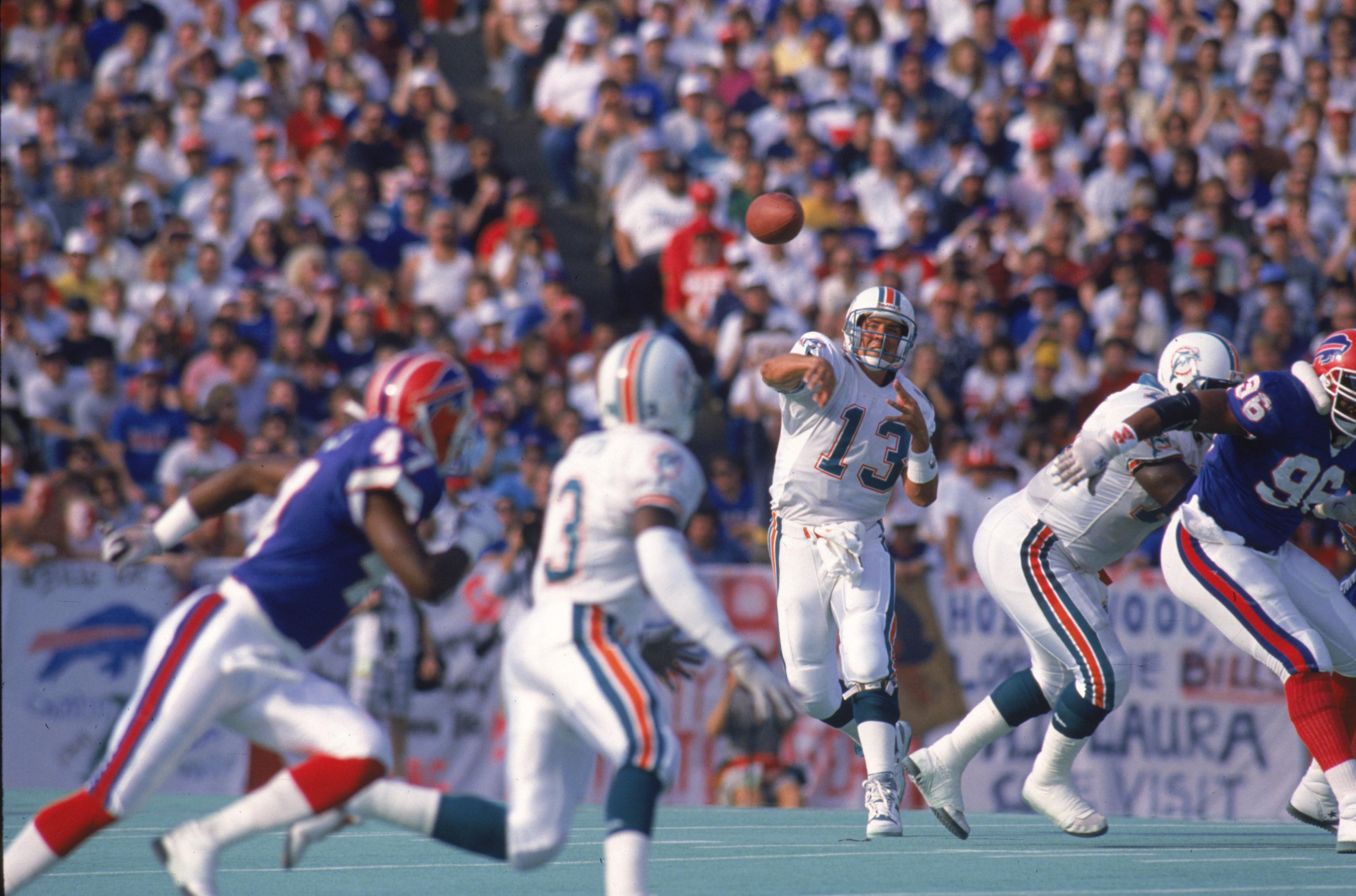 Quarterback Dan Marino of the Miami Dolphins looks on during the 1998  News Photo - Getty Images