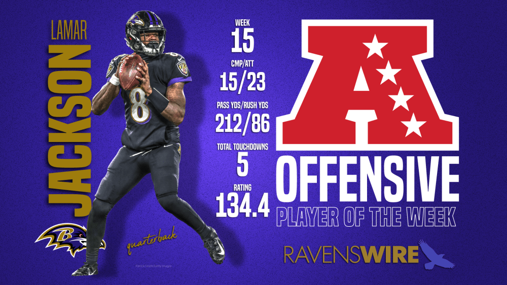 Lamar Jackson wins AFC Offensive Player of the Week award for Week 5