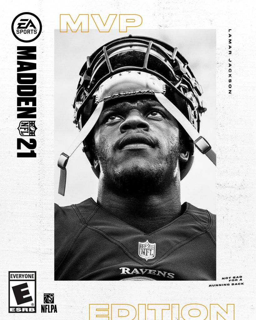 Madden 21' cover with Lamar Jackson looks slick