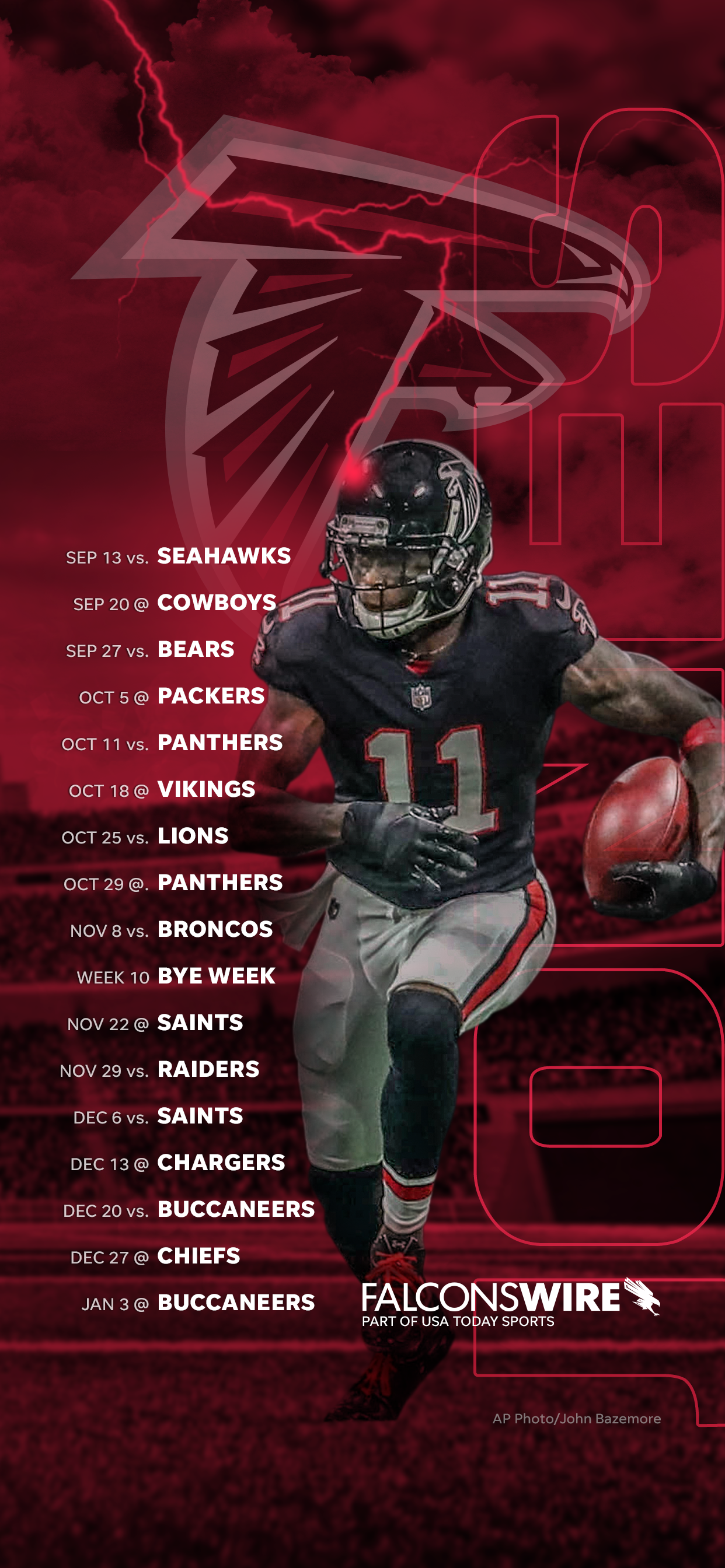 Custom Atlanta Falcons Football Schedule Magnets