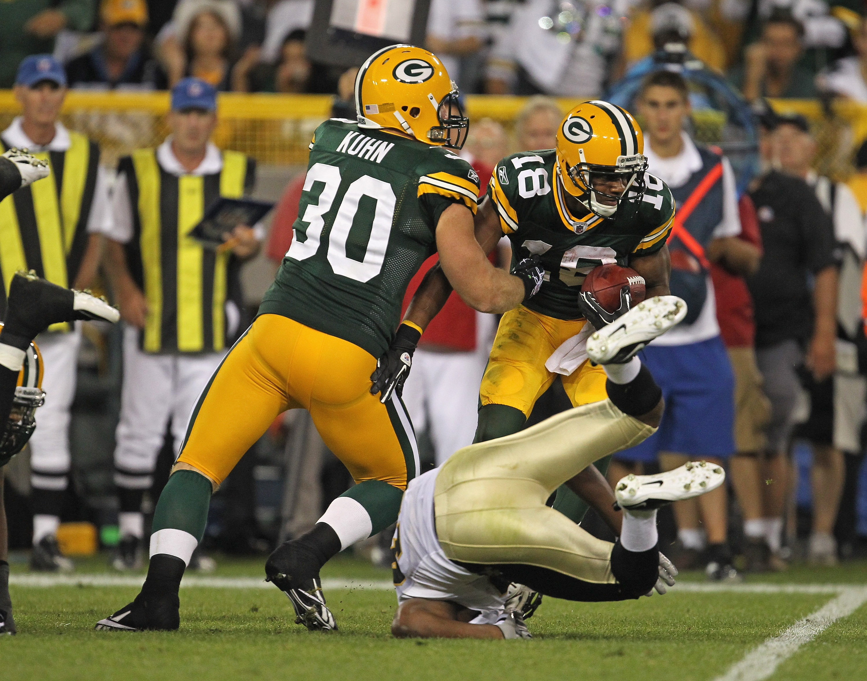 Green Bay Packers running back Tyler Ervin (32) before the game between the  Atlanta Falcons and the Green Bay Packers, Monday, Oct 5. 20, 2020, in Green  Bay, Wis. (AP Photo/Jeffrey Phelps