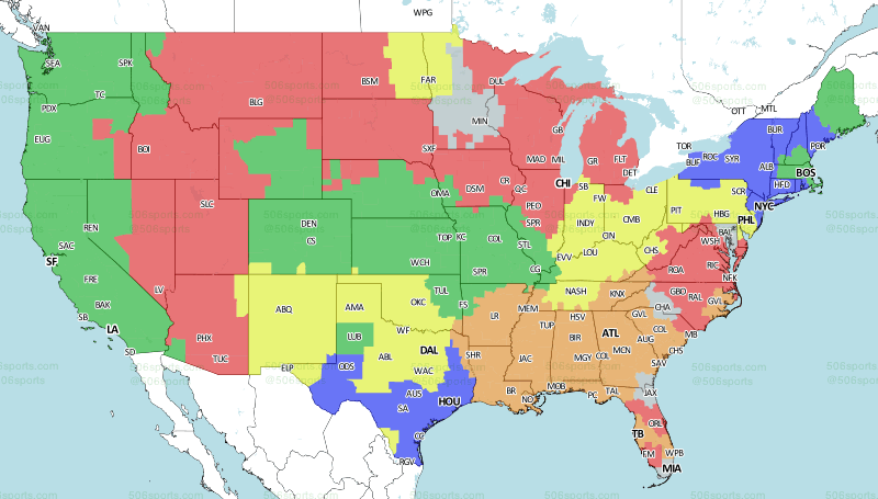 NFL Week 4, 2018: Broadcast map