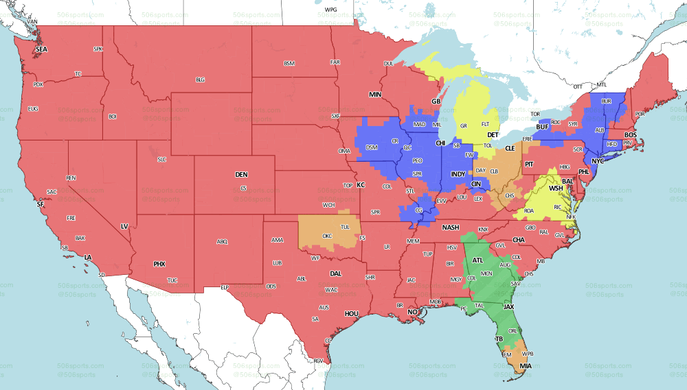 NFL Week 12 TV coverage map