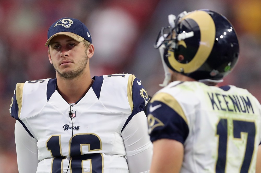 LOOK- 7 photos of Rams QB Jared Goff anxiously awaiting his turn