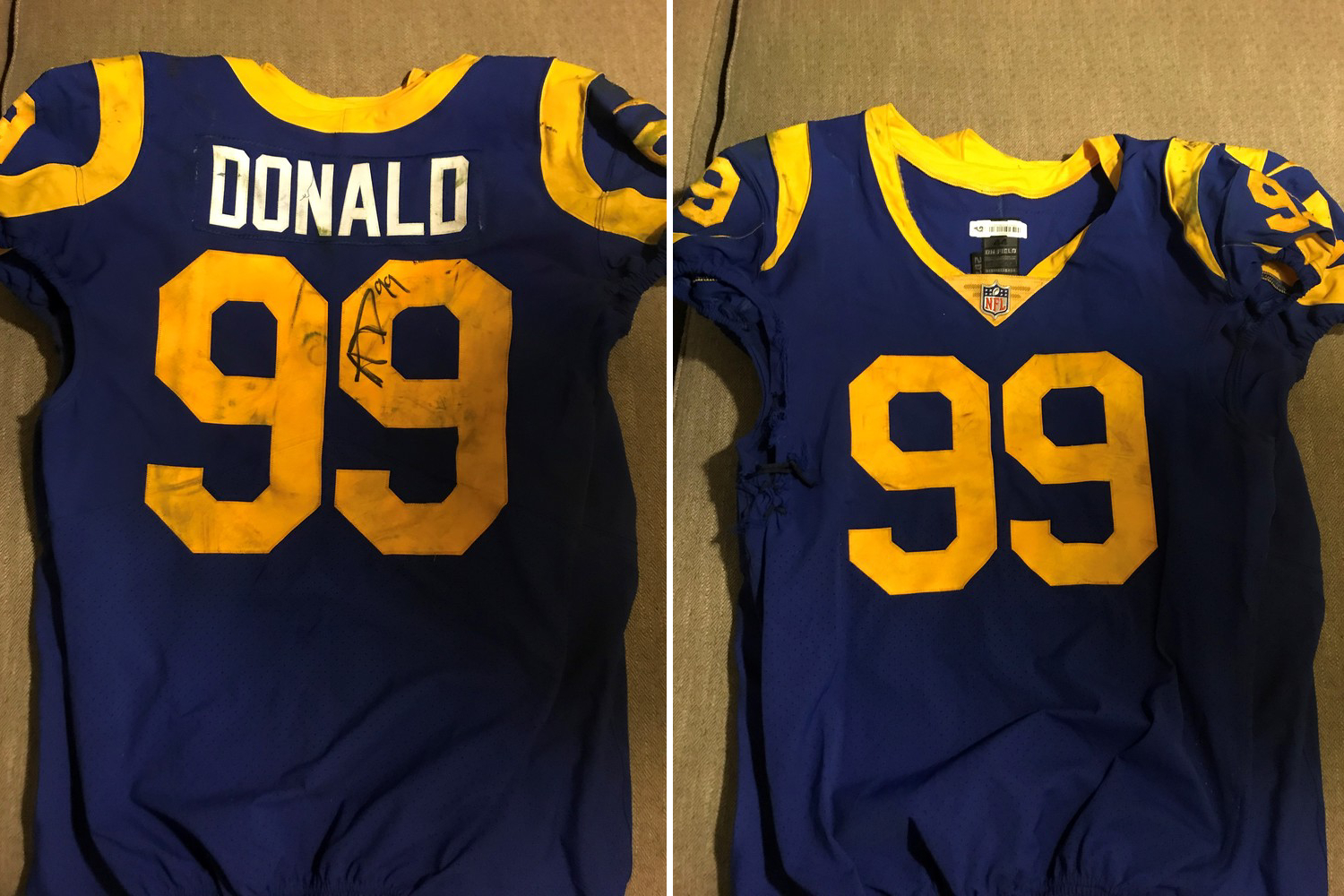 Aaron Donald gameworn jersey sells for $16K, benefits wildfire relief