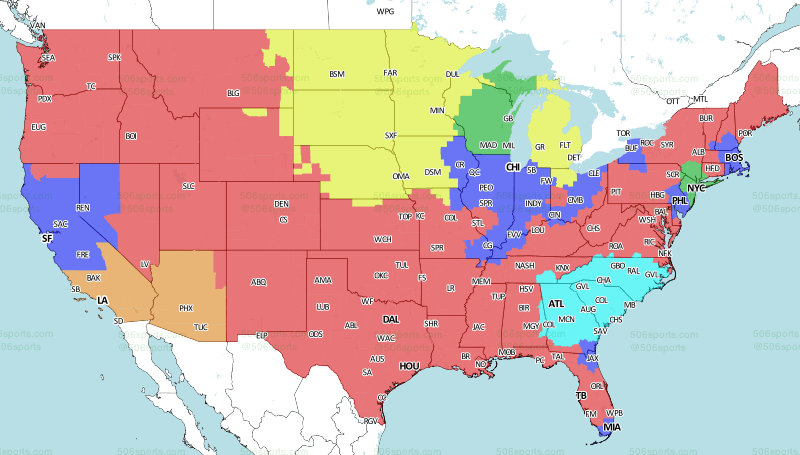 NFL Week 2 TV Coverage Map - Sports Illustrated Arizona Cardinals News,  Analysis and More