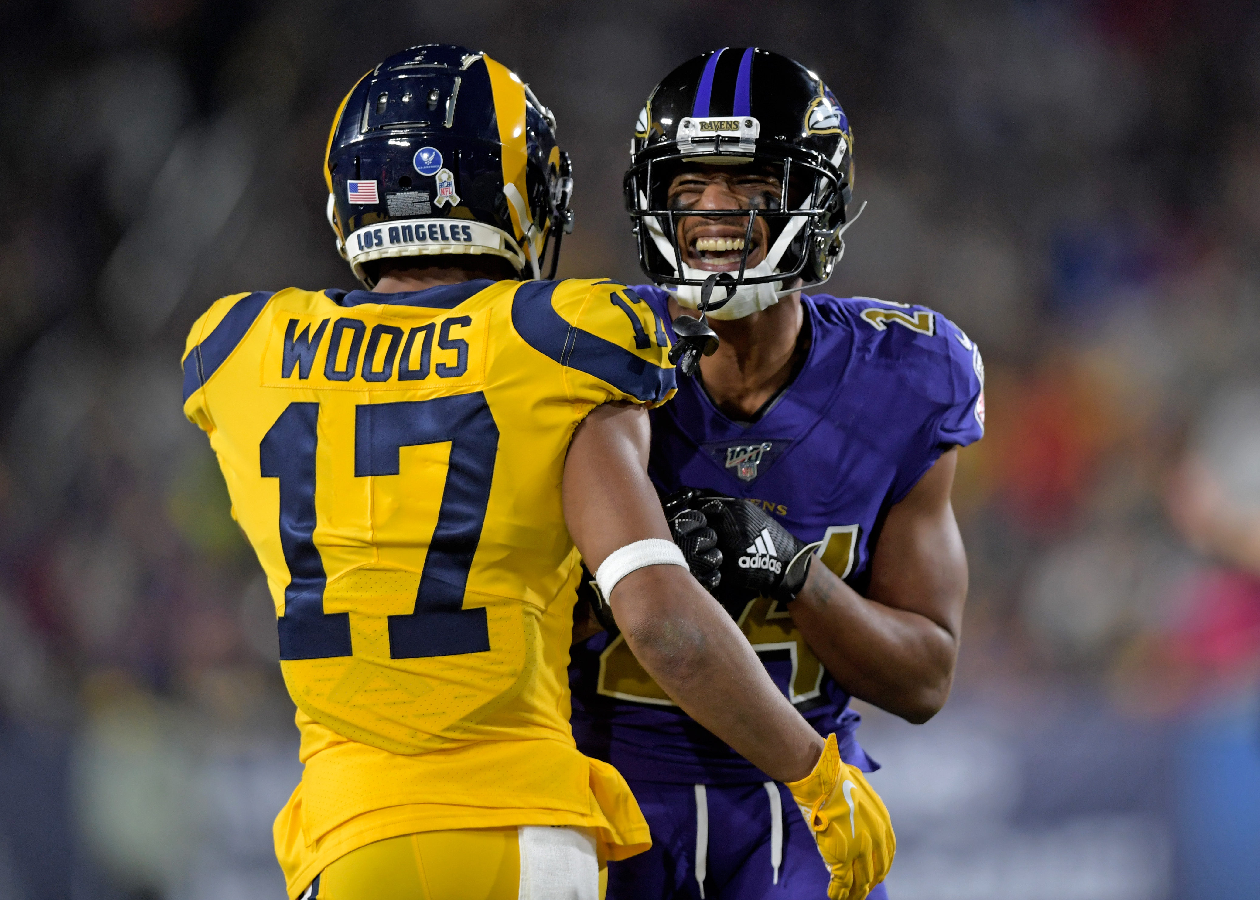 Marcus Peters swaps jerseys with Todd Gurley, reunites with Rams