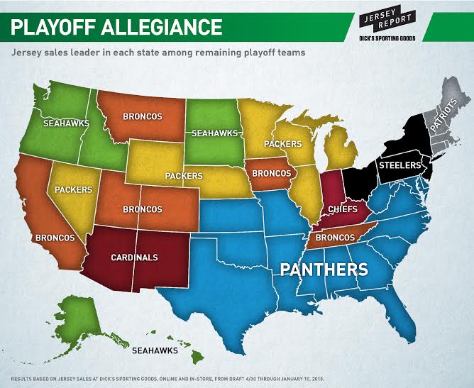 most popular nfl jersey by state