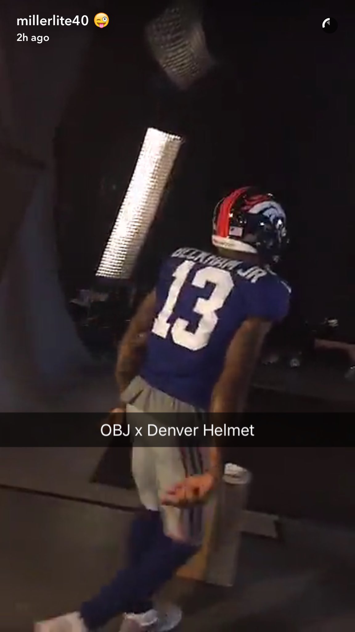 Photos: Odell Beckham Jr. looks great in Broncos helmet