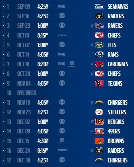 Denver Broncos 2018 schedule: Regular season games, dates and times