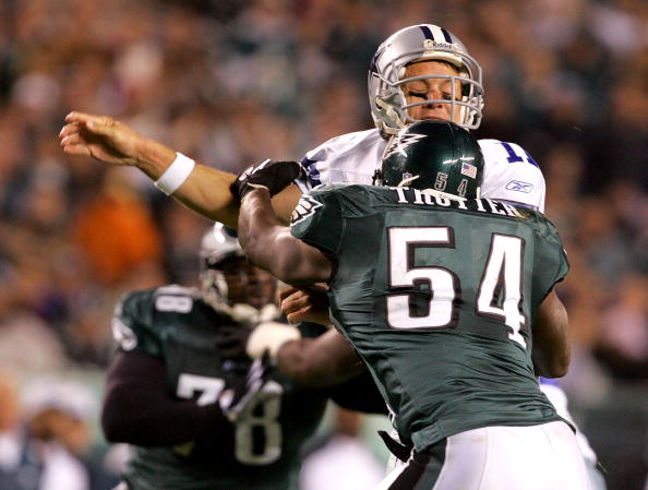 Linebacker Bill Bergey of the Philadelphia Eagles looks on during