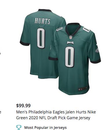 most sold eagles jersey