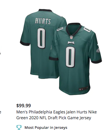 most popular eagles jersey