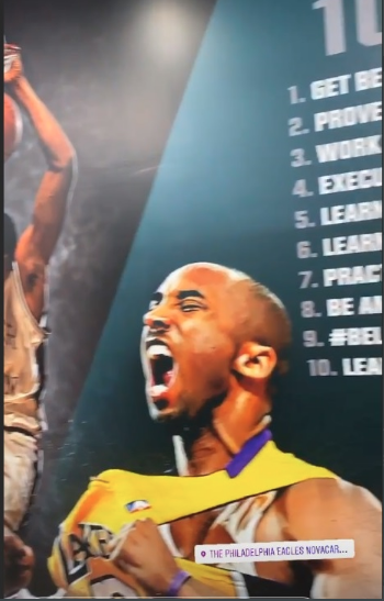 Eagles honor Kobe Bryant by featuring 'Kobe's 10 Rules' on