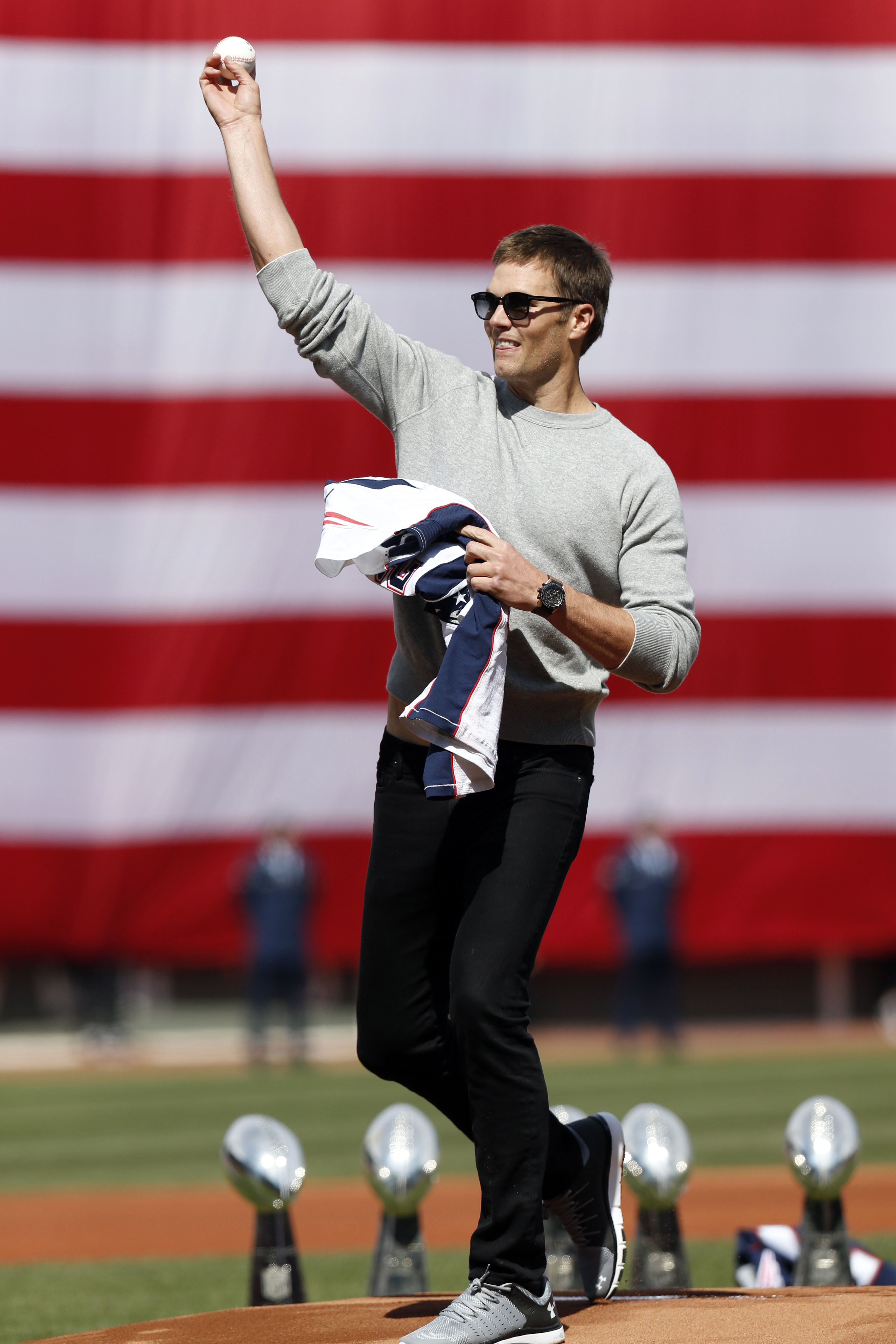 These photos of Tom Brady at Red Sox Opening Day are truly glorious