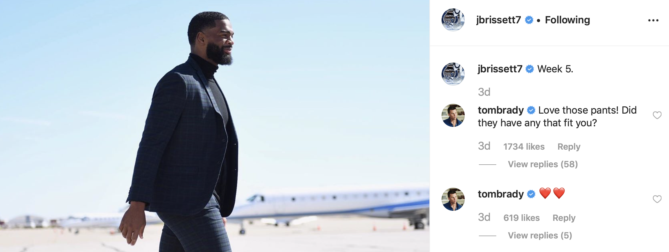 Tom Brady Rips Haters In Instagram Exchange With Jacoby Brissett, Giant  Coat Somehow Gets Bigger - BroBible