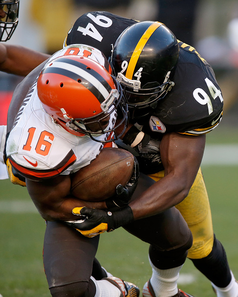 Pittsburgh Steelers Jarvis Jones put Browns Andrew Hawkins in hospital