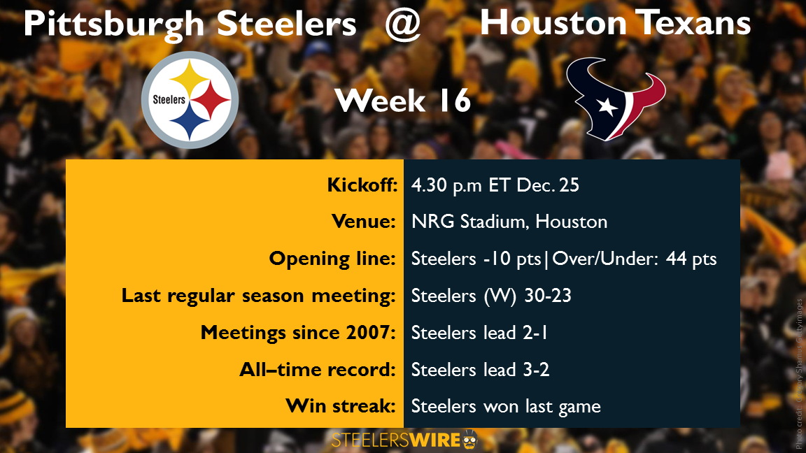 Steelers Open as Road Favorites at Texans