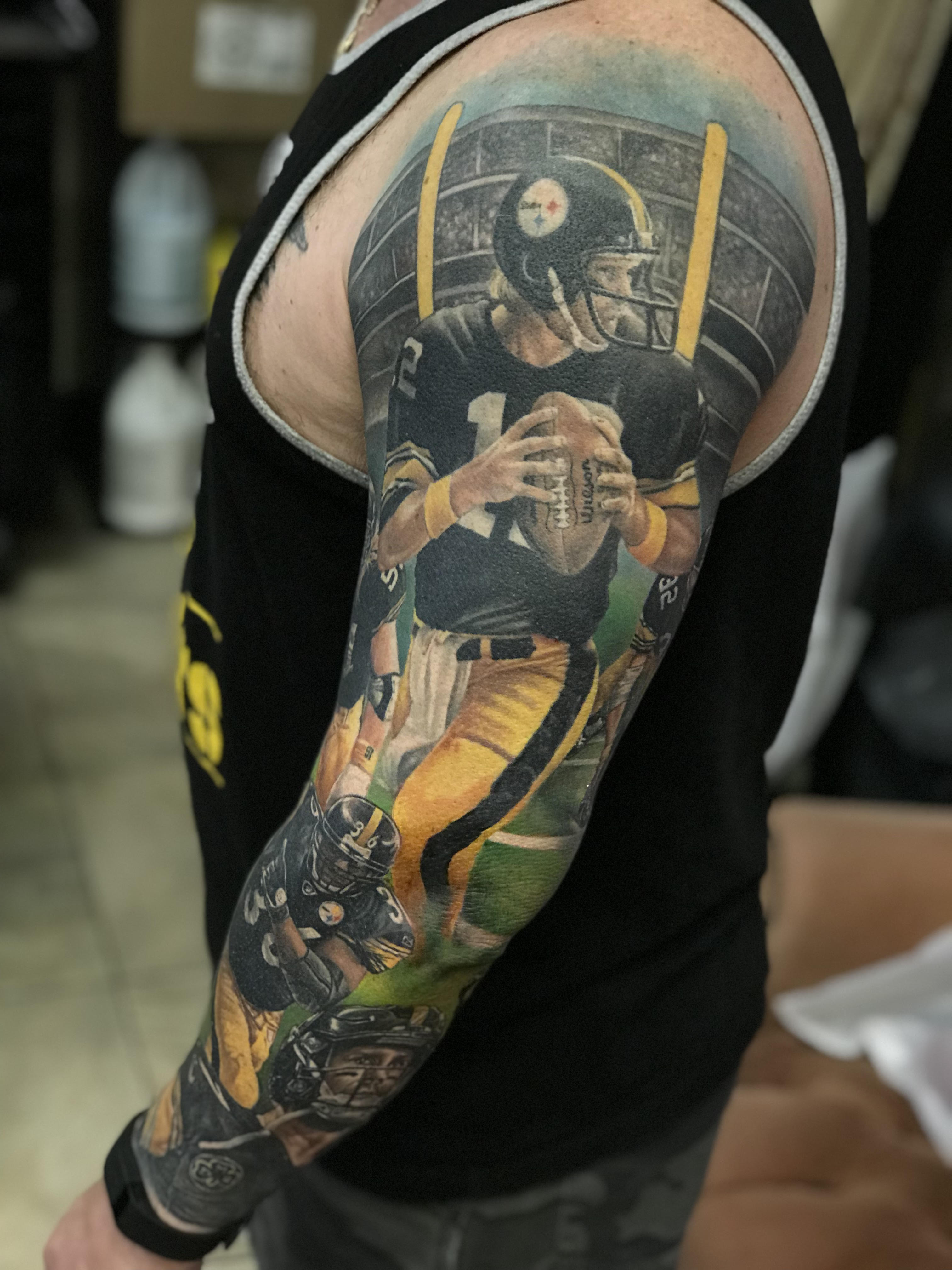 Pittsburgh Steelers Fan Tattoos Terrible Towel Onto Chest Photo