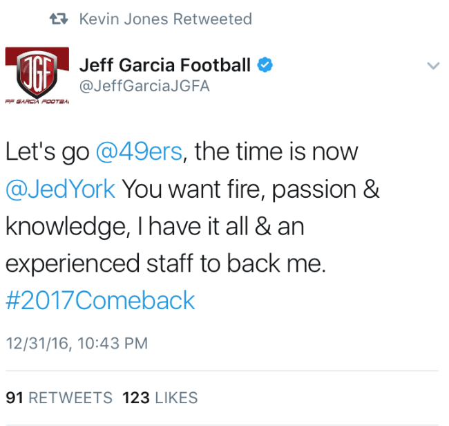 Ex-49ers QB Jeff Garcia refuses to back down on criticism of