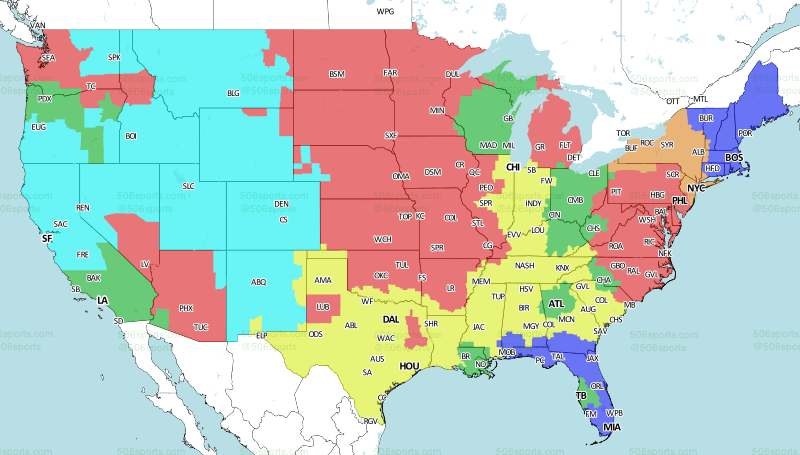 49ers-Broncos gets favorable coverage on CBS broadcast map