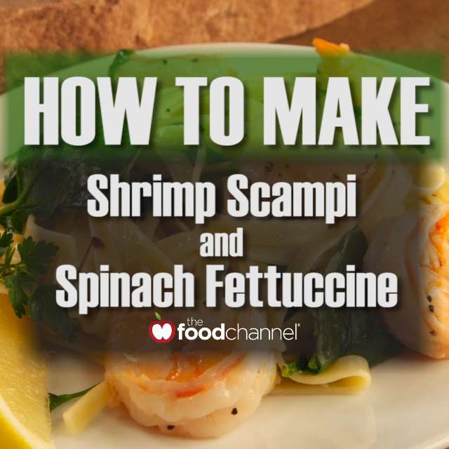 Learn how to make an easy shrimp scampi and spinach fettuccine in this short time crunchers video from the food channel. 