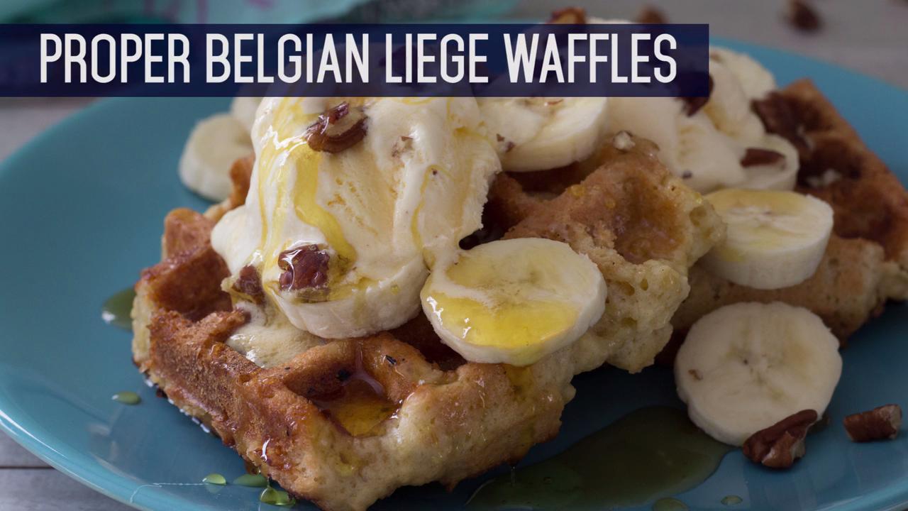These are the Proper Belgian Liege Waffles that originated in the city of Liege in Eastern Belgium. Consider it European street food that can make your day just a bit decadent! 