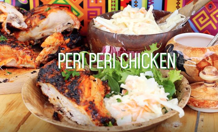 Made entirely on an outdoor grill, this Peri Peri Chicken uses a delicious blend of South African spices, including the bird’s eye chili that gives the chicken its signature heat.
