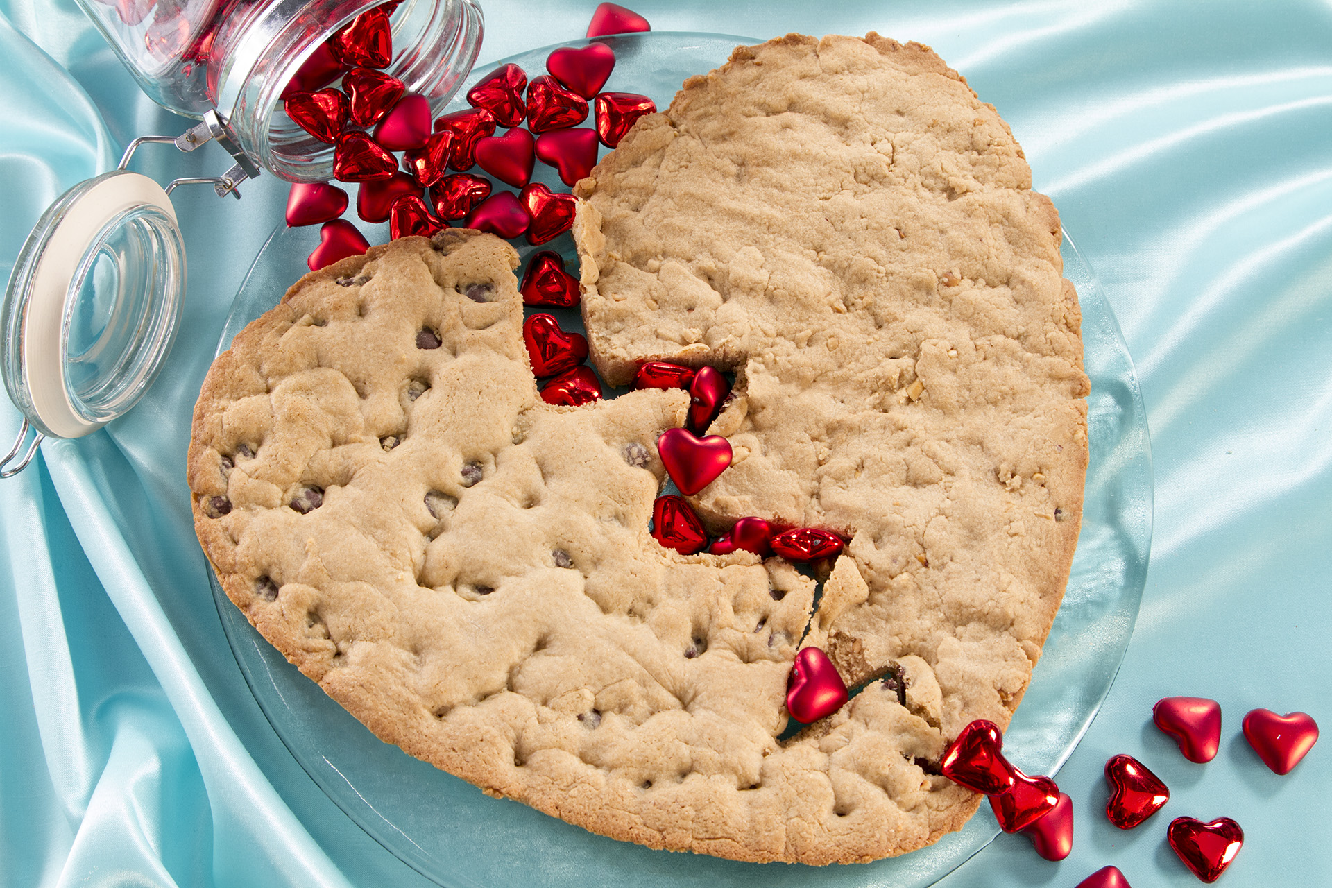 Broken Heart Cookie with Peanut Butter and Chocolate Chip