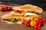 Here’s a sandwich that takes everything good about caprese and combines it with everything good about grilled cheese–it’s a highbrow/lowbrow combo!  