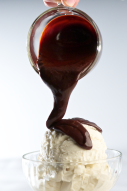 This dark glossy artisan-style dark chocolate sauce has a rich bittersweet chocolate flavor, velvety smooth texture and tastes wonderful served warm, drizzled over ice cream and desserts.