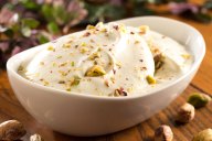 This recipe uses freshly picked mint sprigs that have been strained into a vanilla custard to create a light, minty dessert. We paired it with pistachios, this year’s nut of choice, to get a really unique flavor combination!
