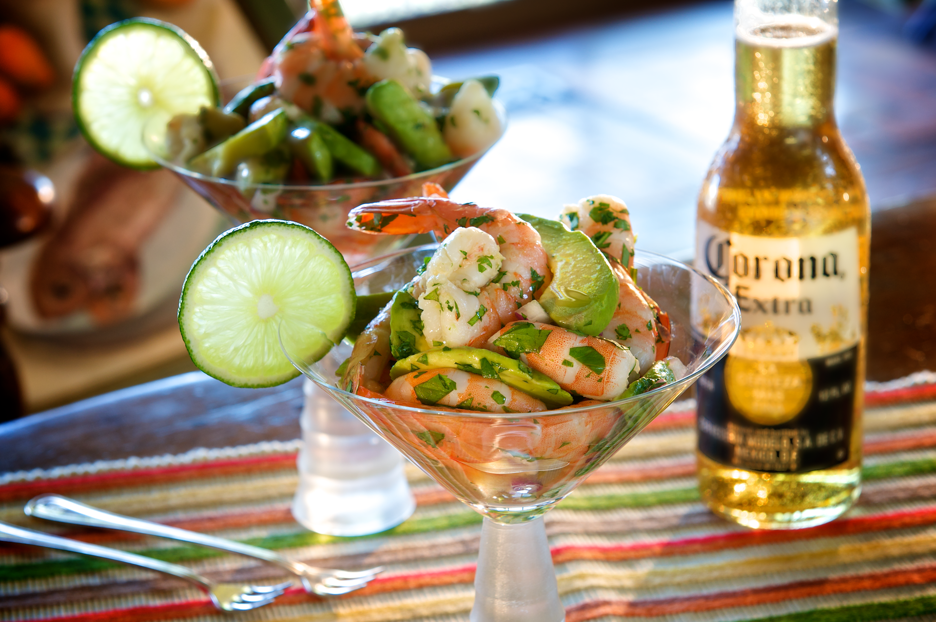 A shrimp cocktail with a spicy Mexican twist, made with fresh ingredients such as avocados, onions, and jalapenos! This dish is a fiesta for the senses.