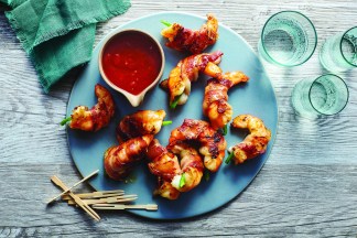 The sauce is sweet with a hint of Cherry Coke, and once it connects with the jalapeño, it sits on the tongue with an exciting contrast of hot, sweet and savory. Plus, bacon wrapped shrimp!
