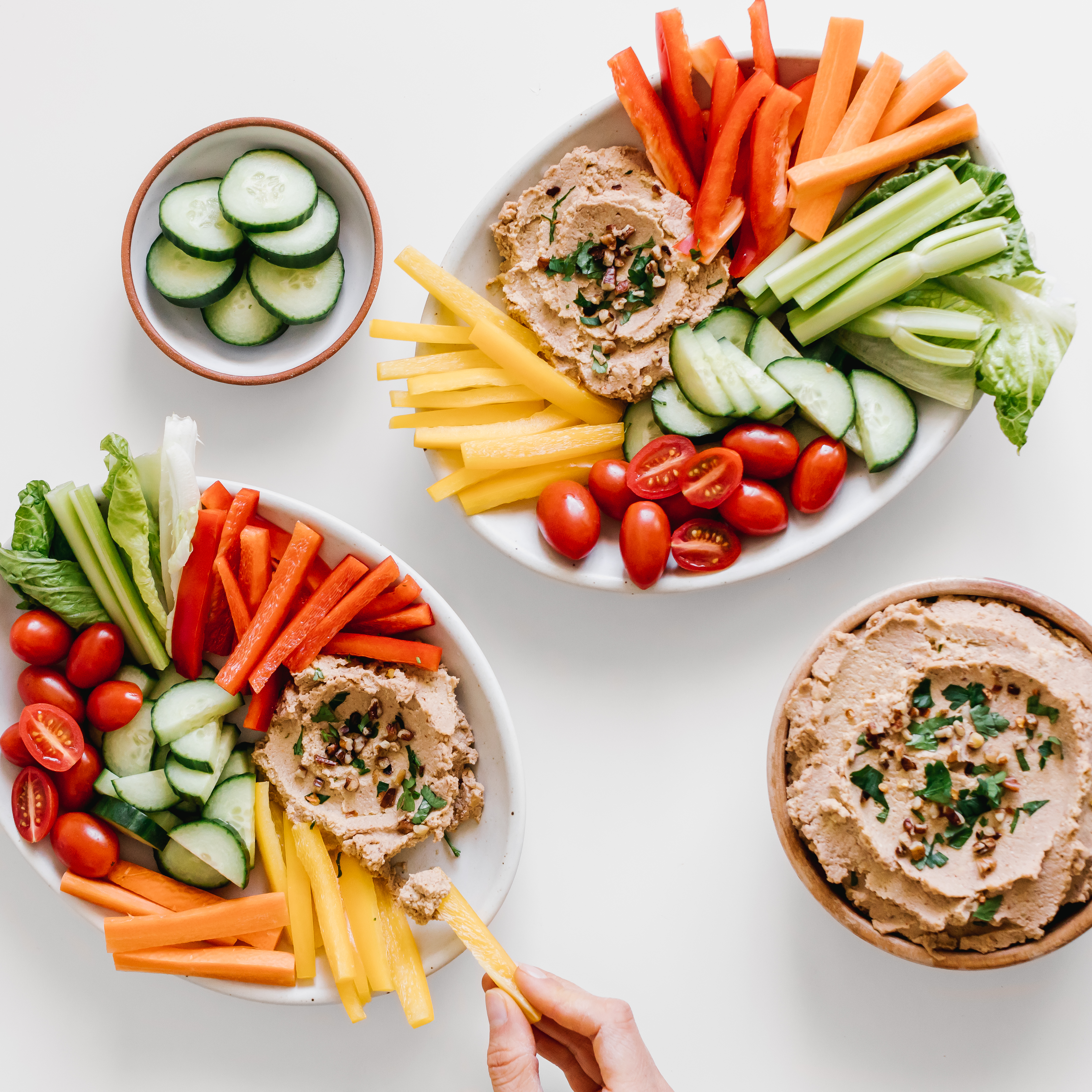 This smoky pecan dip makes for a simple vegetarian snack that comes together in less than 30 minutes! Dad will love how the dip balances and enhances the veggies!