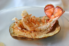 Take your party “Over-the-Top” with this signature appetizer recipe from Contributor Laura Kurella for Bodacious Lobster Bisque Bowls. A sweet, split tail swimming in a silky bisque that’s brimming with flavor, but can be further enhanced by the addition of a crisp and crusty, baked potato skin bowl, adding even more edible enjoyment for your guests! 