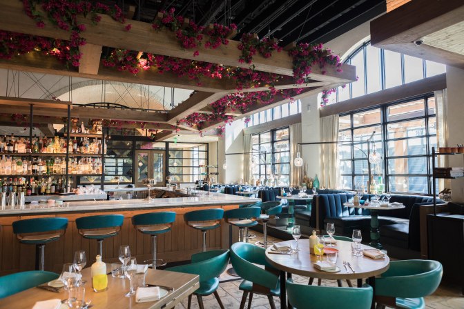 The Beet Campanelle is a crowd favorite at Cal Mare. Located on the ground floor of the Beverly Center in Los Angeles, the restaurant celebrates the best of coastal Italian cuisine, featuring California's freshest ingredients.