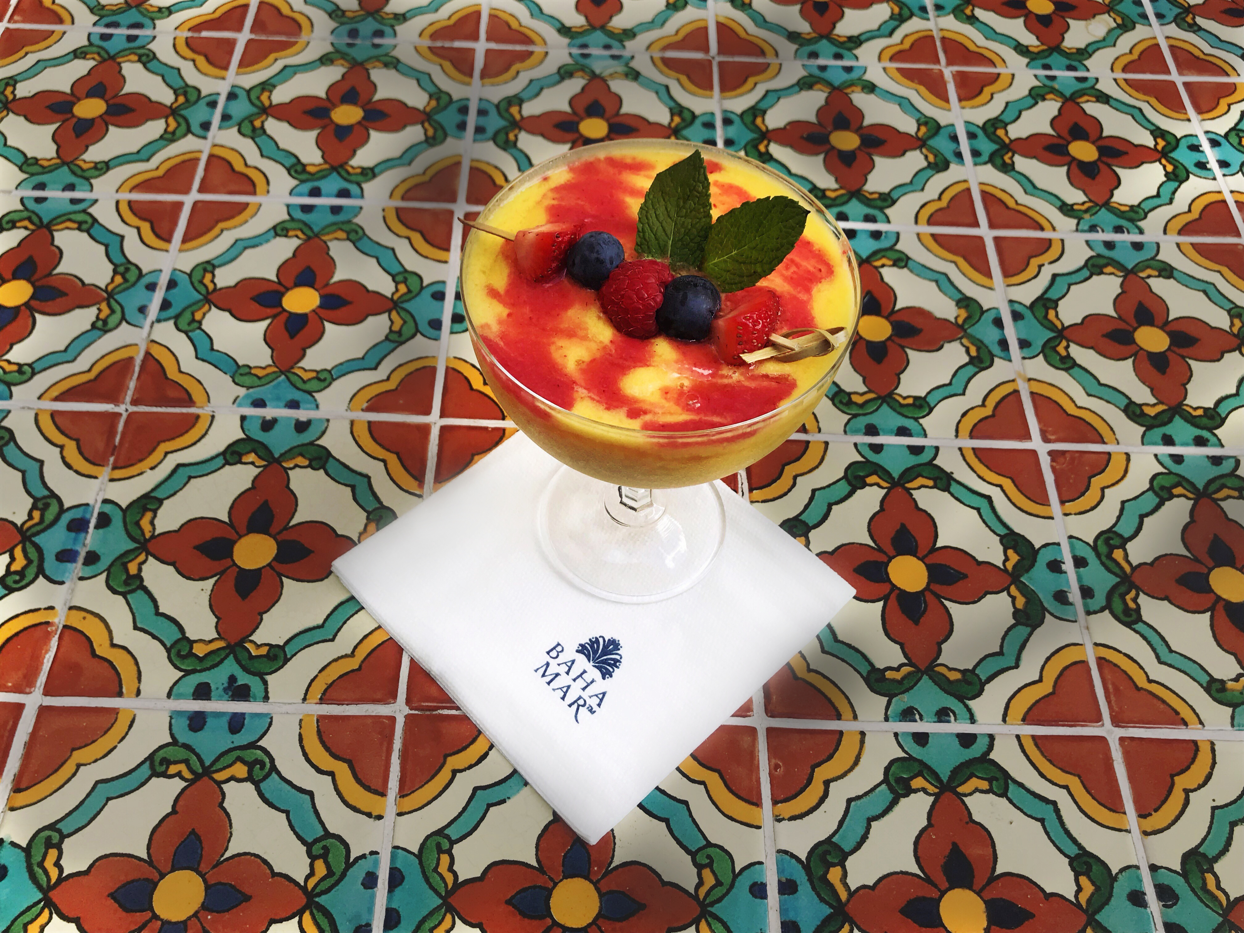 This refreshing twist on the mimosa is served at Grand Hyatt Baha Mar the Bahamian property’s Café Madeleine.