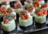 A refreshing twist on the traditional bagel and lox, these smoked salmon bites are served on a hollowed out piece of fresh cucumber!