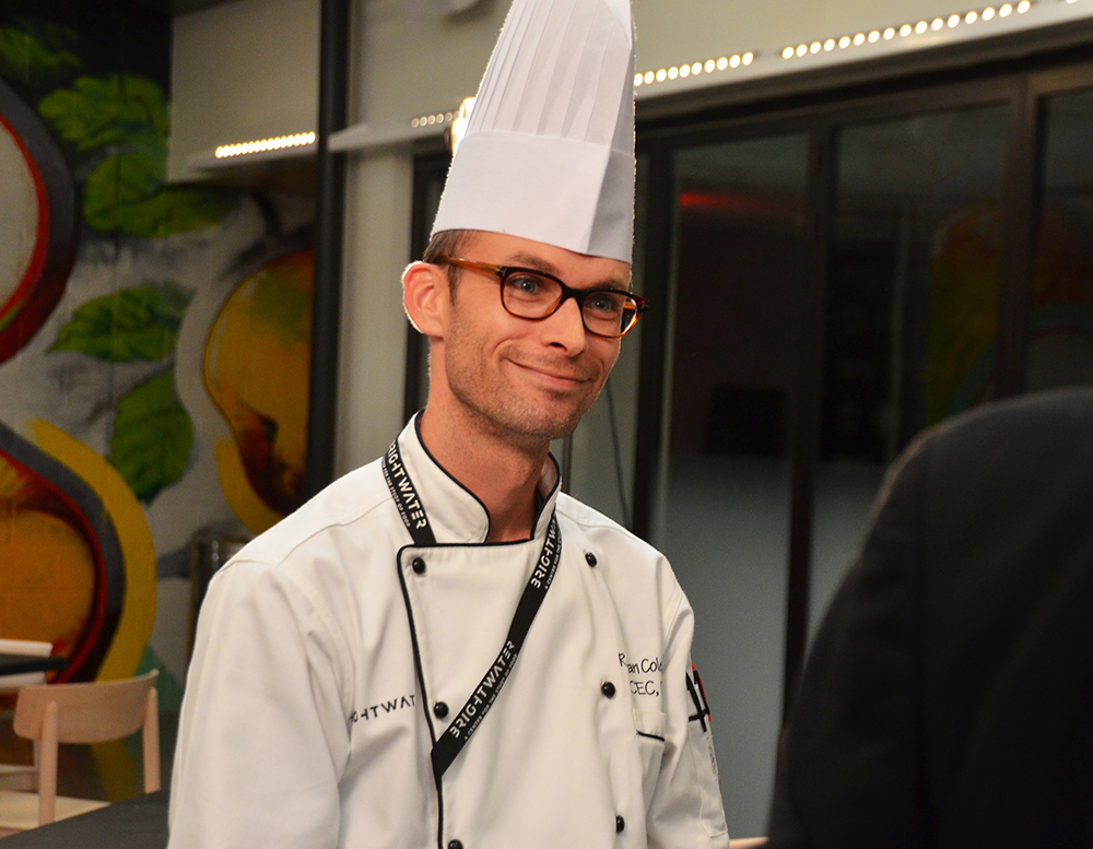 Chef Roman Coley Davis, chef instructor for Brightwater, a center for the study of food in Northwest Arkansas. 