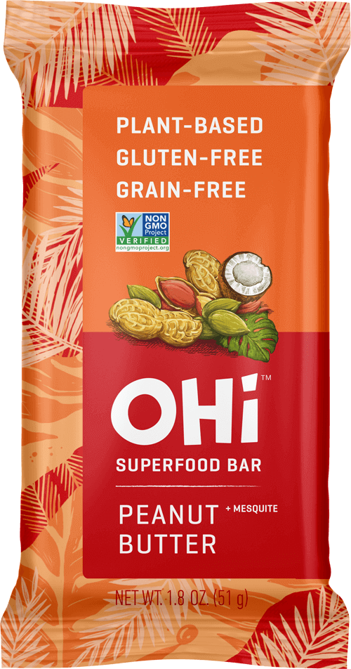 OHi superfood bars are made with a variety of organic ingredients.