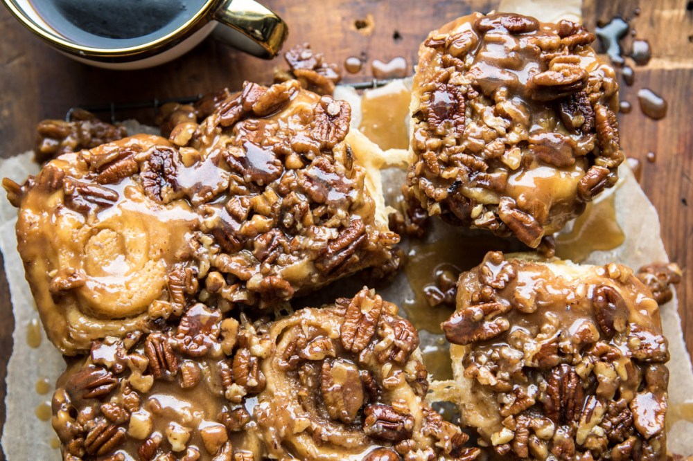 Decadent and flavorful, these extra sticky maple pecan sticky buns are made with a soft and fluffy homemade bread dough, swirled with cinnamon sugar, and baked with a maple pecan “sticky” sauce that’s impossible to resist. Recipe share by the American Pecan Council. 
