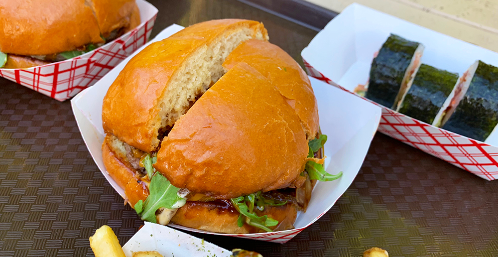 The Kenji Burger is made with locally-raised, grass fed beef, with teriyaki, ponzu aioli, caramelized onions, cheddar cheese, tomato, and arugula, cooked with sesame oil and served on a taro brioche bun, and it’s nothing short of outstanding. 