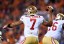 San Francisco 49ers quarterback Colin Kaepernick (7) prepares to pass in the second quarter against the Denver Broncos. (Ron Chenoy-USA TODAY Sports)