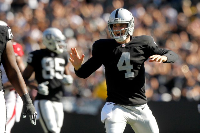 Derek Carr has been a surprise for the Raiders this season. (Cary Edmondson, USA TODAY Sports)