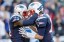 Tom Brady (12) congratulates tight end Tim Wright (81) after a touchdown during the second quarter against the Detroit Lions at Gillette Stadium. (Greg M. Cooper-USA TODAY Sports)