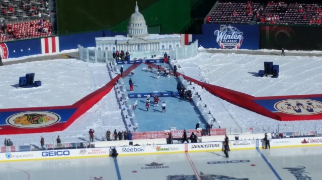 Kids play in front of a replica of the U.S. Capitol. (Mike Brehm, USA TODAY Sports)