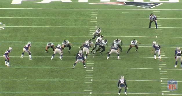 The Ravens, who use the same zone-blocking scheme the Seahawks do, had no problem getting offensive linemen to the second level against New England. (NFL Game Rewind)